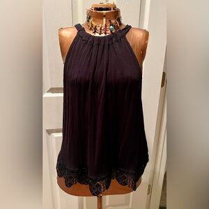 Xhilaration Black Crochet Hem
Sleeveless Blouse Size XXL